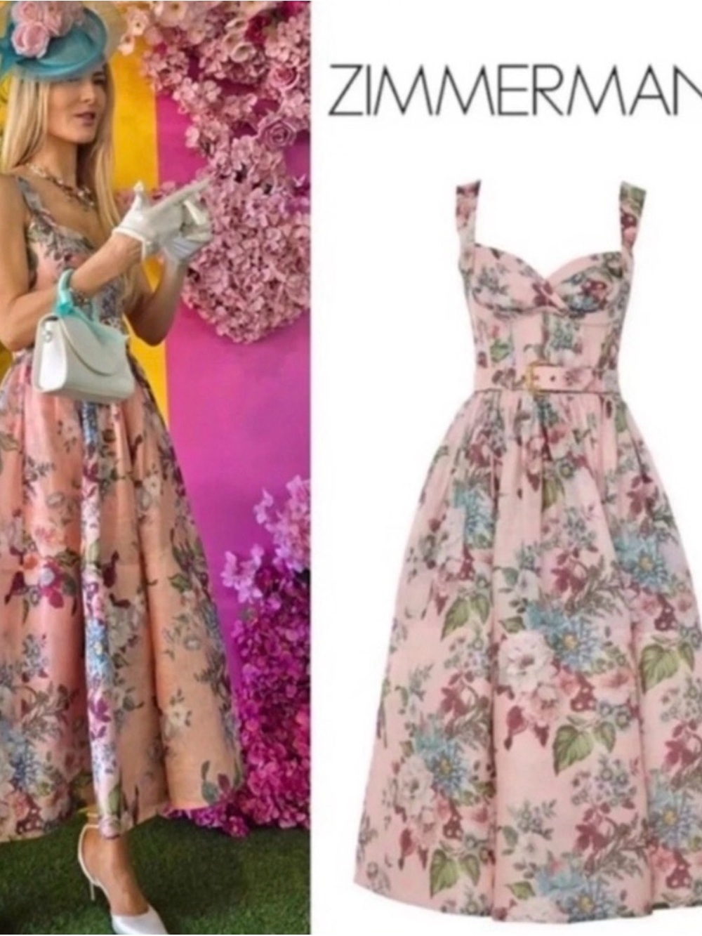 Zimmermann Matchmaker Midi dress in size 1 - Picture 3 of 6